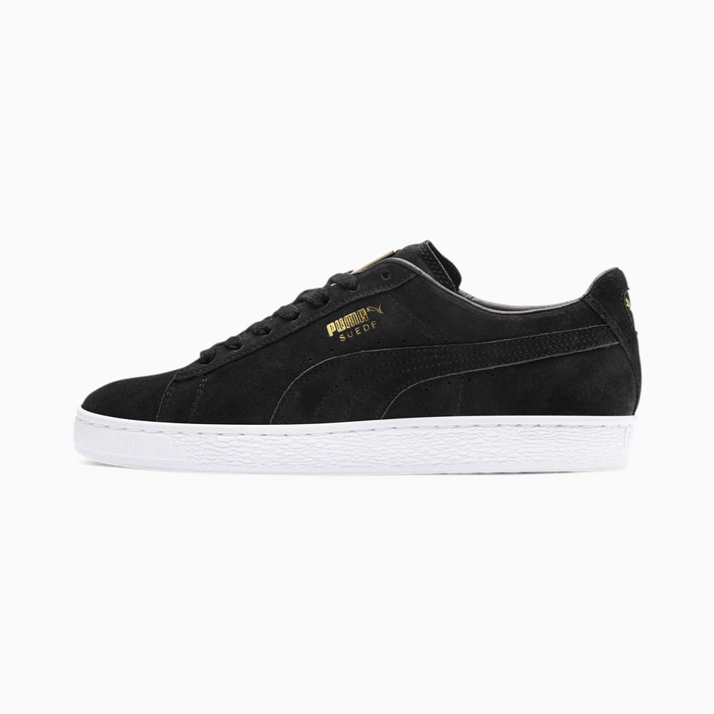 Puma Suede Classic Metal Badge Férfi Sportcipő - Fekete/Fehér ( Hungary - NRWYG9437 )